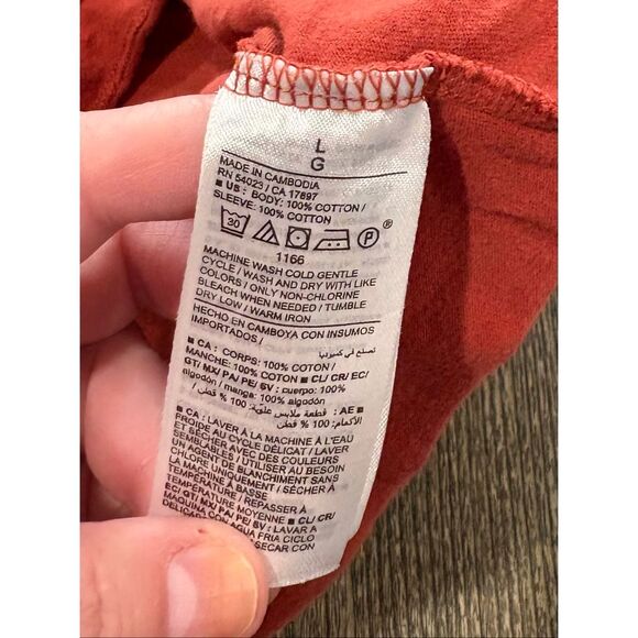 Old Navy Womens Cropped Top Ruffle Short Sleeve Cotton Pullover Orange Size L - Picture 3 of 4